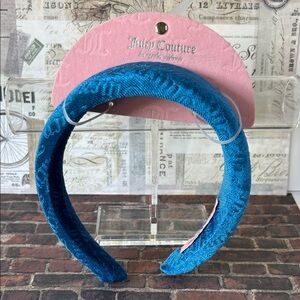 Juicy Couture Bold Blue Velvet Headband NWT